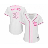 Women's St. Louis Cardinals #38 Jose Martinez Replica White Fashion Cool Base Baseball Jersey