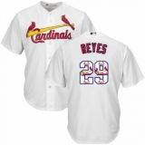 Men's Majestic St. Louis Cardinals #29 lex Reyes Authentic White Team Logo Fashion Cool Base MLB Jersey