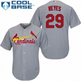 Youth Majestic St. Louis Cardinals #29 lex Reyes Replica Grey Road Cool Base MLB Jersey