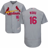 Men's Majestic St. Louis Cardinals #16 Kolten Wong Grey Road Flex Base Authentic Collection MLB Jersey