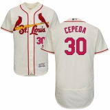 Men's Majestic St. Louis Cardinals #30 Orlando Cepeda Cream Alternate Flex Base Authentic Collection MLB Jersey