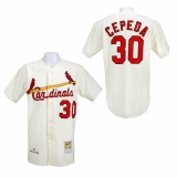 Men's Mitchell and Ness 1967 St. Louis Cardinals #30 Orlando Cepeda Authentic Cream Throwback MLB Jersey