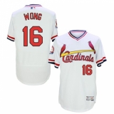 Men's Majestic St. Louis Cardinals #16 Kolten Wong White Flexbase Authentic Collection Cooperstown MLB Jersey