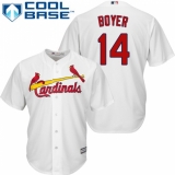 Youth Majestic St. Louis Cardinals #14 Ken Boyer Replica White Home Cool Base MLB Jersey