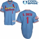 Men's Majestic St. Louis Cardinals #1 Ozzie Smith Authentic Blue 1982 Turn Back The Clock MLB Jersey