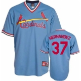 Men's Majestic St. Louis Cardinals #37 Keith Hernandez Replica Blue Cooperstown Throwback MLB Jersey
