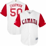 Men's Canada Baseball Majestic #50 Kevin Chapman White 2017 World Baseball Classic Replica Team Jersey