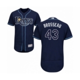 Men's Tampa Bay Rays #43 Mike Brosseau Navy Blue Alternate Flex Base Authentic Collection Baseball Player Jersey