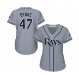 Women's Tampa Bay Rays #47 Oliver Drake Authentic Grey Road Cool Base Baseball Player Jersey