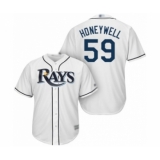 Youth Tampa Bay Rays #59 Brent Honeywell Authentic White Home Cool Base Baseball Player Jersey