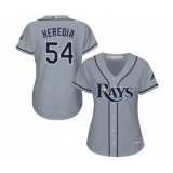 Women's Tampa Bay Rays #54 Guillermo Heredia Replica Grey Road Cool Base Baseball Jersey