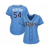 Women's Tampa Bay Rays #54 Guillermo Heredia Replica Light Blue Alternate 2 Cool Base Baseball Jersey