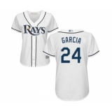 Women's Tampa Bay Rays #24 Avisail Garcia Replica White Home Cool Base Baseball Jersey
