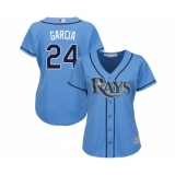 Women's Tampa Bay Rays #24 Avisail Garcia Replica Light Blue Alternate 2 Cool Base Baseball Jersey