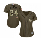 Women's Tampa Bay Rays #24 Avisail Garcia Authentic Green Salute to Service Baseball Jersey