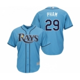Men's Tampa Bay Rays #29 Tommy Pham Replica Light Blue Alternate 2 Cool Base Baseball Jersey