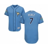 Men's Tampa Bay Rays #7 Michael Perez Columbia Alternate Flex Base Authentic Collection Baseball Jersey