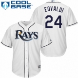 Men's Majestic Tampa Bay Rays #24 Nathan Eovaldi Replica White Home Cool Base MLB Jersey