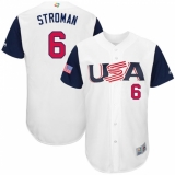 Youth USA Baseball Majestic #6 Marcus Stroman White 2017 World Baseball Classic Authentic Team Jersey