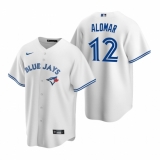 Men's Nike Toronto Blue Jays #12 Roberto Alomar White Home Stitched Baseball Jersey