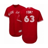 Men's Toronto Blue Jays #63 Wilmer Font Scarlet Alternate Flex Base Authentic Collection Alternate Baseball Player Jersey