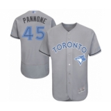 Men's Toronto Blue Jays #45 Thomas Pannone Authentic Gray 2016 Father's Day Fashion Flex Base Baseball Player Jersey