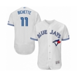 Men's Toronto Blue Jays #11 Bo Bichette White Home Flex Base Authentic Collection Baseball Player Jersey