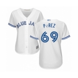 Women's Toronto Blue Jays #69 Hector Perez Authentic White Home Baseball Player Jersey