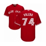 Youth Toronto Blue Jays #74 Breyvic Valera Authentic Scarlet Alternate Baseball Player Jersey