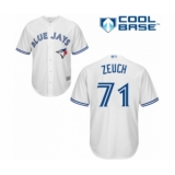 Youth Toronto Blue Jays #71 T.J. Zeuch Authentic White Home Baseball Player Jersey