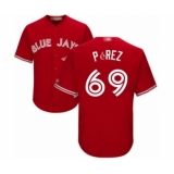 Youth Toronto Blue Jays #69 Hector Perez Authentic Scarlet Alternate Baseball Player Jersey