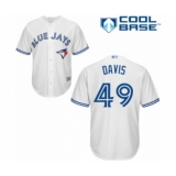 Youth Toronto Blue Jays #49 Jonathan Davis Authentic White Home Baseball Player Jersey