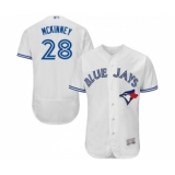 Men's Toronto Blue Jays #28 Billy McKinney White Home Flex Base Authentic Collection Baseball Jersey