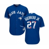 Men's Toronto Blue Jays #27 Vladimir Guerrero Jr. Authentic Blue Team Logo Fashion Baseball Jersey