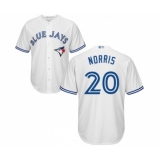 Men's Toronto Blue Jays #20 Bud Norris Replica White Home Baseball Jersey