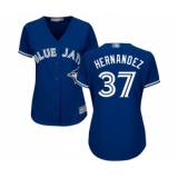Women's Toronto Blue Jays #37 Teoscar Hernandez Replica Blue Alternate Baseball Jersey