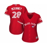 Women's Toronto Blue Jays #28 Billy McKinney Replica Scarlet Alternate Baseball Jersey