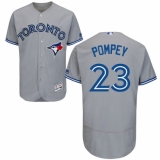 Men's Majestic Toronto Blue Jays #23 Dalton Pompey Grey Road Flex Base Authentic Collection MLB Jersey