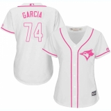 Women's Majestic Toronto Blue Jays #74 Jaime Garcia Replica White Fashion Cool Base MLB Jersey