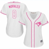 Women's Majestic Toronto Blue Jays #8 Kendrys Morales Authentic White Fashion Cool Base MLB Jersey