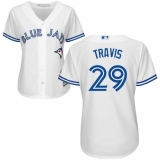 Women's Majestic Toronto Blue Jays #29 Devon Travis Replica White Home MLB Jersey