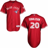 Women's Majestic Toronto Blue Jays #20 Josh Donaldson Authentic Red Canada Day MLB Jersey