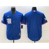 Men's Texas Rangers Blank Royal Blue 2023 City Connect Stitched Baseball Jersey