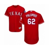 Men's Texas Rangers #62 Joe Palumbo Red Alternate Flex Base Authentic Collection Baseball Player Jersey