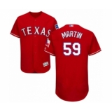Men's Texas Rangers #59 Brett Martin Red Alternate Flex Base Authentic Collection Baseball Player Jersey