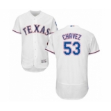 Men's Texas Rangers #53 Jesse Chavez White Home Flex Base Authentic Collection Baseball Player Jersey
