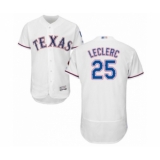 Men's Texas Rangers #25 Jose Leclerc White Home Flex Base Authentic Collection Baseball Player Jersey