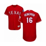 Men's Texas Rangers #16 Scott Heineman Red Alternate Flex Base Authentic Collection Baseball Player Jersey