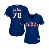 Women's Texas Rangers #70 Brock Burke Authentic Royal Blue Alternate 2 Cool Base Baseball Player Jersey