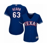 Women's Texas Rangers #63 Taylor Hearn Authentic Royal Blue Alternate 2 Cool Base Baseball Player Jersey